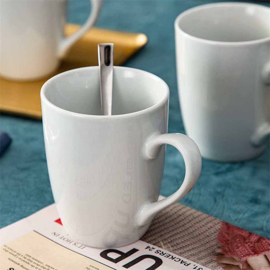 6-częściowy kubek do kawy z białej porcelany w kolorze kości słoniowej, zestaw do serwowania z porcelany, trwały i wytrzymały