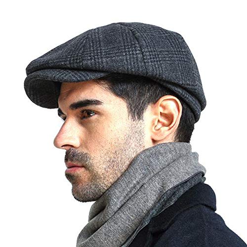 Image of PanPacSight Fashion Men's Classic Newsboy Gatsby Hat Blend Wool Vintage Flat Ivy Cabbie Cap Boyfriend Gift(Medium /Large /X-Large)