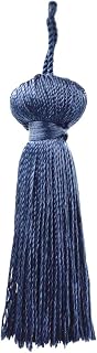 DÉCOPRO Borla de campana pequeña de 7,5 cm | Borla artesanal (estilo # BT3) azul marino oscuro #J3 (azul oscuro) paquete de 10