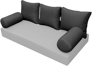 PROLINEMAX |Cover ONLY| Outdoor Style 3 Crib Knife Edge Bolster Back Pillow Slipcover AD003