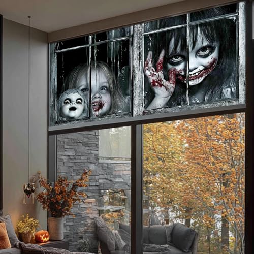 Película adhesiva estática para ventana con diseño de Halloween de HOMETITUTE miniatura 5
