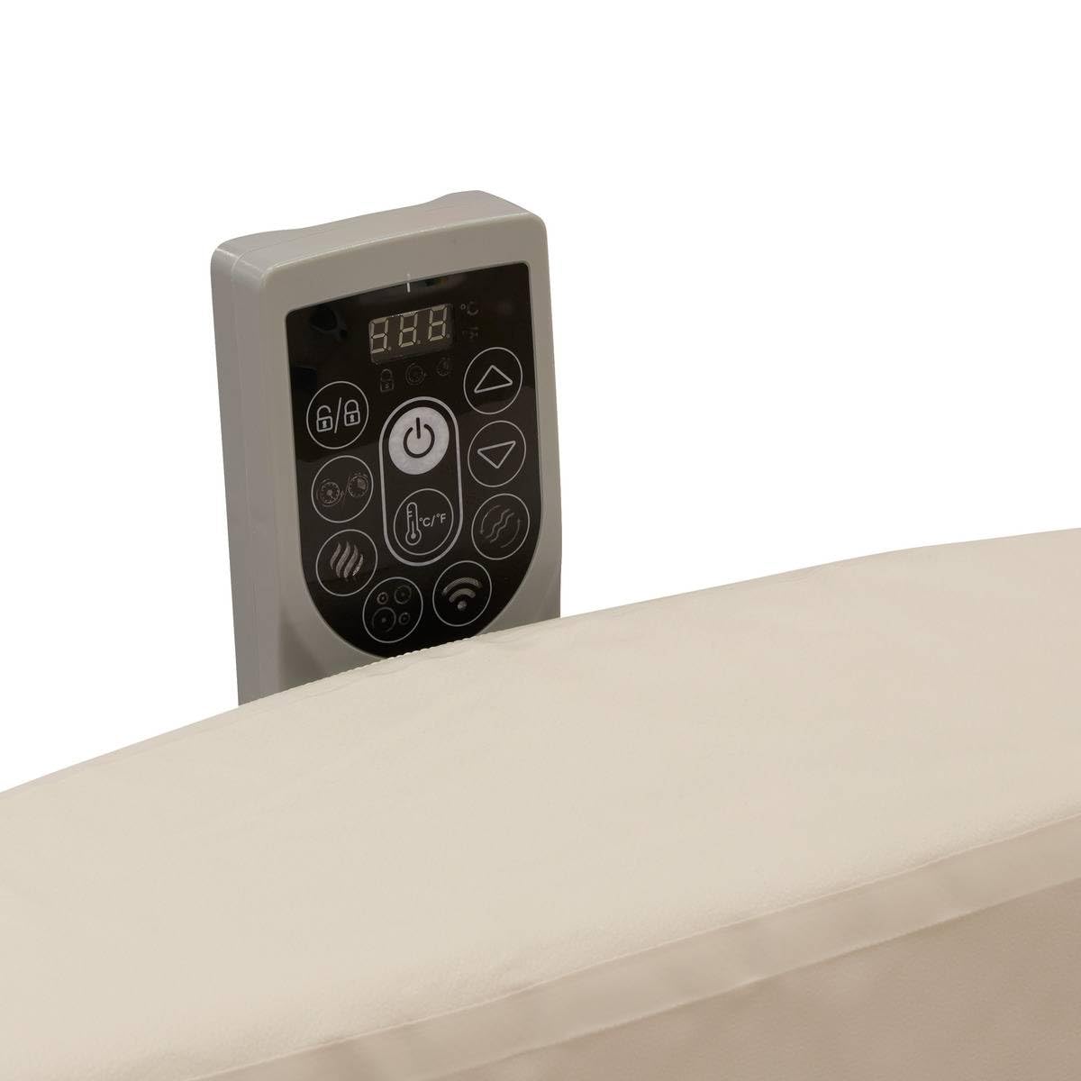 Hespéride - Spa Semi-Rigide Nordik Argile, Effet Bois, Ø 190 cm, 5-7 Personnes, 180 Jets, Connecté WiFi - pour Jardin, Terrasse