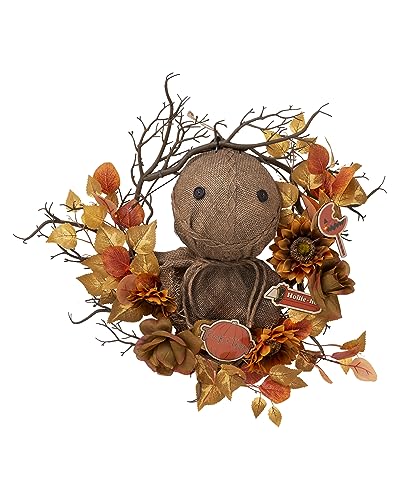 Spirit Halloween Trick ’r Treat Light-Up Sam Wreath | Officially Licensed | Horror Decoration