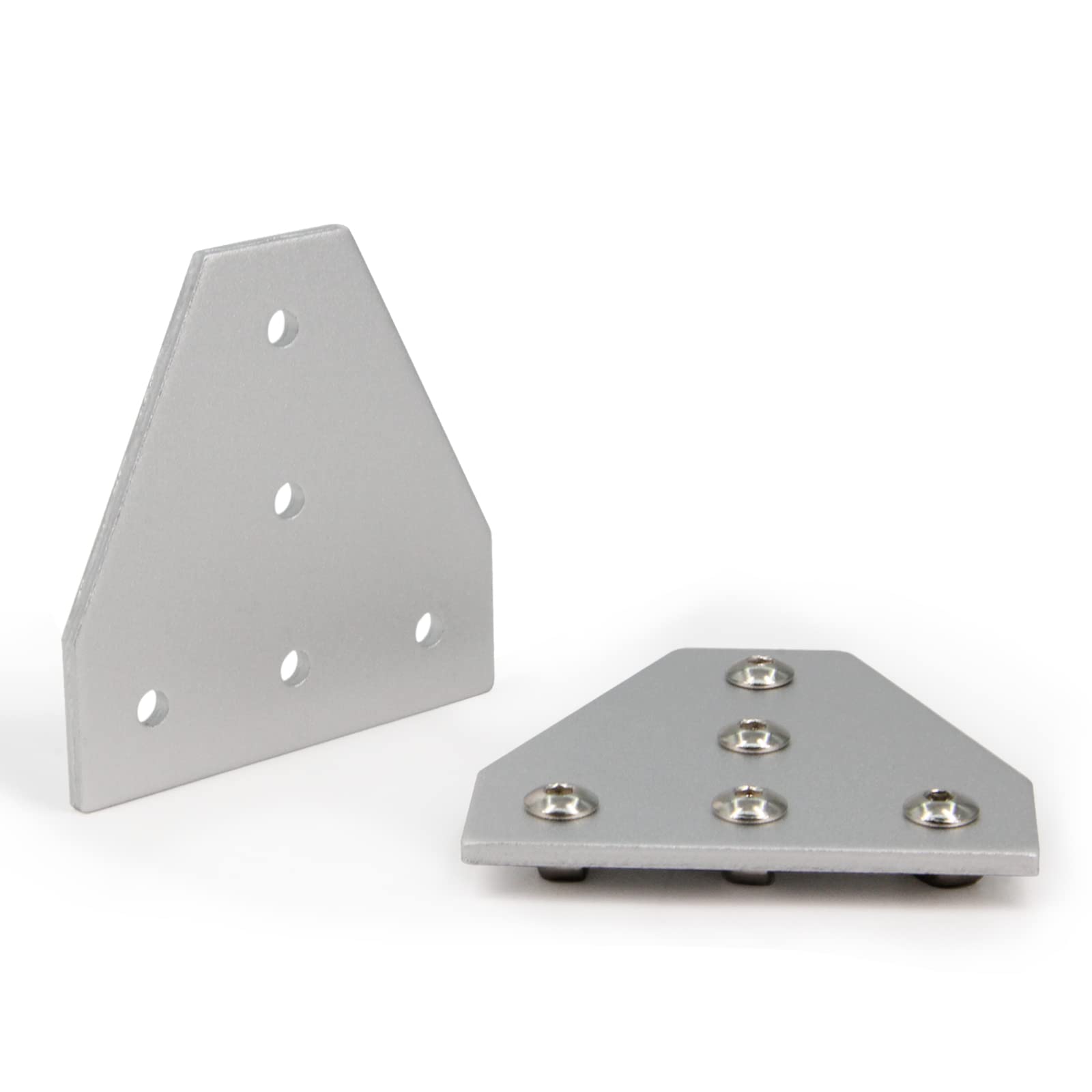 Zeberoxyz 8PCS/Kit Silver T Shape Corner Bracket Plate with Screws and T-Nuts - Image 3