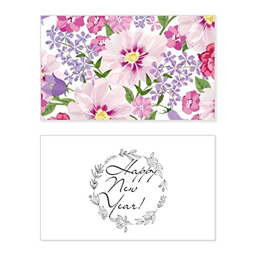 Tarjeta de felicitación conmemorativa de Año Nuevo con un diseño artístico de flor de mar