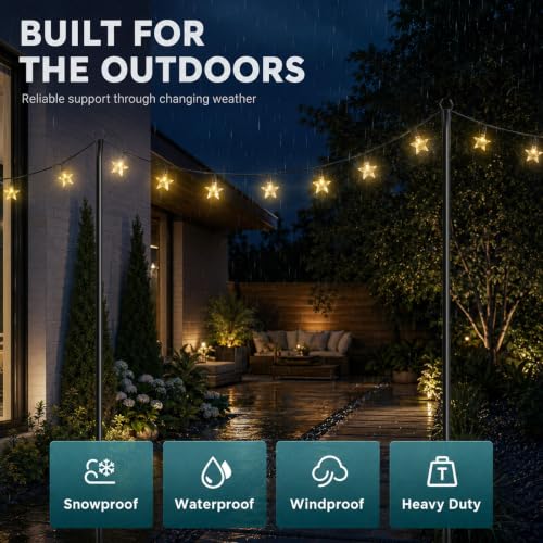 Ainclte 4 Pack 10FT Outdoor String Light Poles - image 5