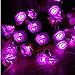 Produktbild Morbuy Lichterketten, 20LED/30LED/40LED/50LED Rosen Blumen feenhafte String Lights für Hochzeit Festival Garden Party Weihnachtsdekoration Zubehör (2M/20LED, Lila)