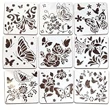 12 Stück Schmetterling Malschablonen,PET wiederverwendbar DIY Scrapbooking