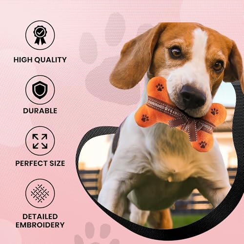 Dog Diggin Designs Hairmes Plush Dog Toy Bone | Luxury-Inspired Parody Designer Bone with Squeaker, Soft Plush Chew & Play Dog Toy – Prêt-à-Porter Play! - Image 5