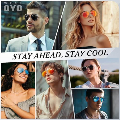 Pilot Sunglasses Men Womens Lightweight Metal Frame Polarized Shades UV400 Protection3