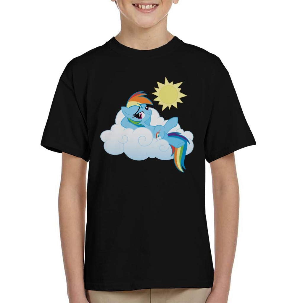 My Little Pony Black Rainbow Dash Fluffy Cloud Kid's T-Shirt