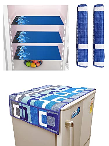 Yellow Weaves Combo of Fridge Cover for Top, 2 Fridge Handle Covers + 3 Fridge Mats (Blue, 6 Piece set) (B07PWX29K5) Amazon Price History, Amazon Price Tracker