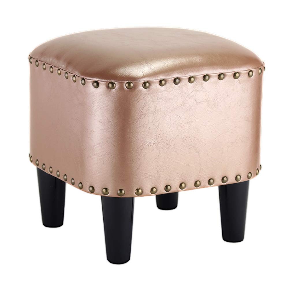 Taburete pequeño Jane MU reposapiés para el hogar niños y salón puff de piel 30x30 cm