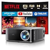 TOPTRO X9 4K Smart Projector, 1500 ANSI High Brightness, Built-in Netflix Officially, 2 * 18W Surroun Dolby Audio, ARC, FHD 1080P HDR10, Auto Focus, Keystone, WiFi 6 Bluetooth Home Cinema Projector