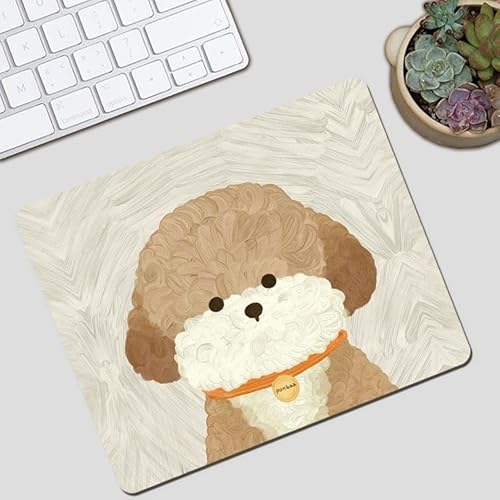 かわいい犬 イラスト マウスパッド おしゃれ デスク用 プレゼントにも最適 パソコン用 滑り止め加工 スムーズ操作 (犬７)