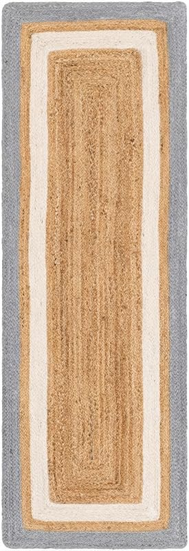 Tapis d'intérieur en jute gris/blanc/beige, 0,6 x 1,2 m