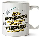 Ya en mundofriki.es: MUGFFINS Tazas para EMPRESARIA mujer - En Español - Mejor de la Galaxia Cuando Fuerza me Acompaña - 11 oz / 330 ml - Regalo original y divertido