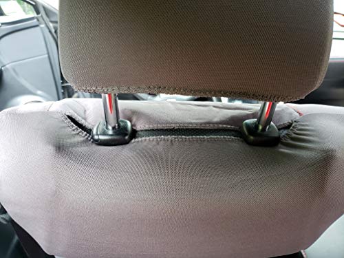 Itailormaker Waterproof Grey Canvas Seat Covers For Cars Trucks, Heavy Duty Universal Auto Carseats Protector, Airbag Compatible Front Bucket Seats 4Pcs Set #TOP5