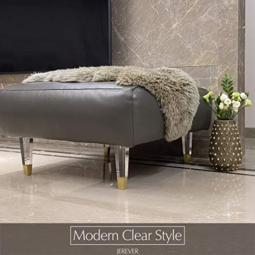Jerever JR19007G Acrylic Furniture Legs Replacement Cabinet Feet Modern Clear Decor Diy Legs Square Style Set Of 4  thumb #1