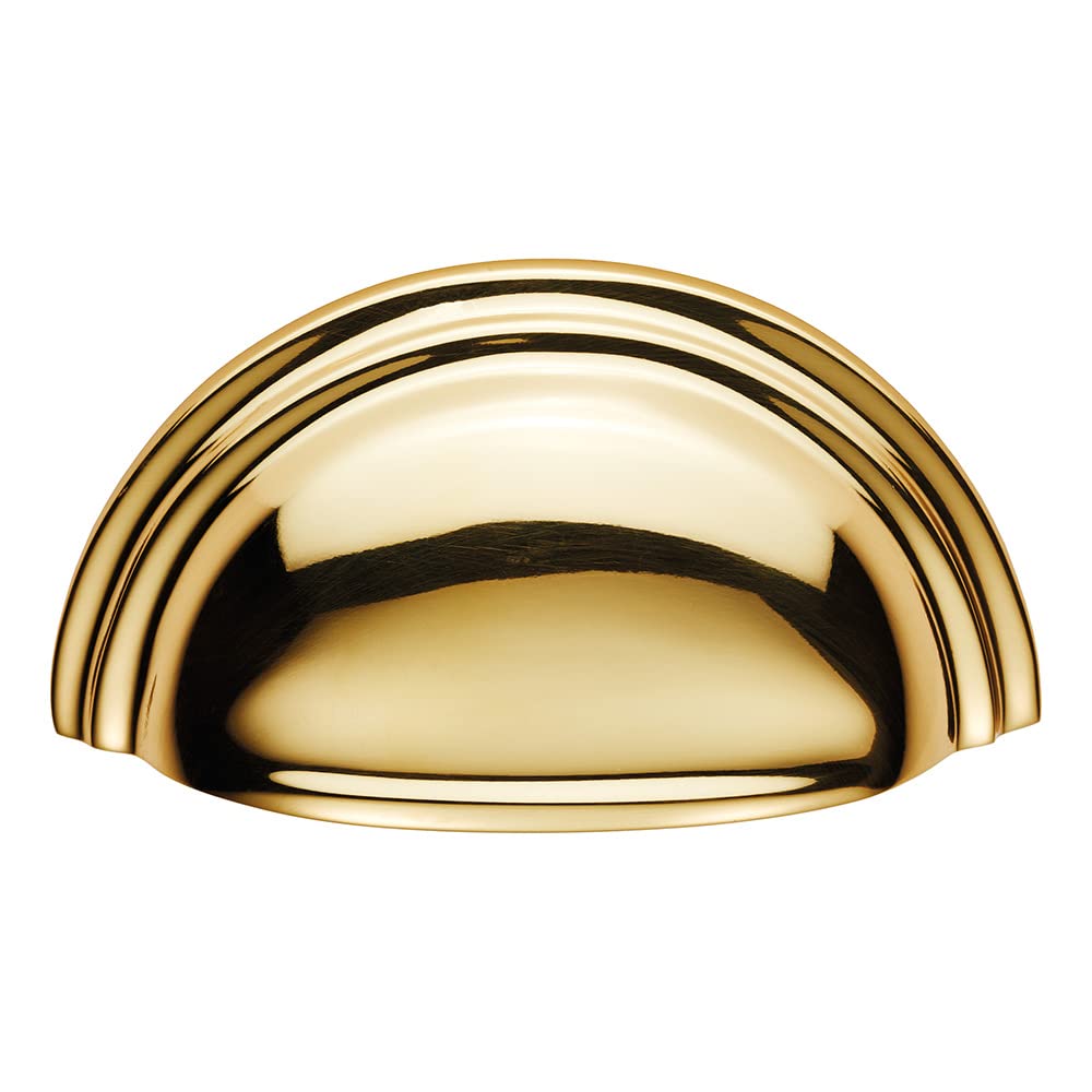 FTD VICTORIAN CUP PULL 76MM C/C, Polished Brass, 92 mm