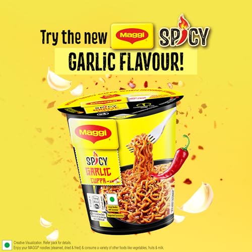 Image of MAGGI Spicy Garlic Instant Cuppa Noodles, Delicious Slurpy and Saucy Taste, 70.5g