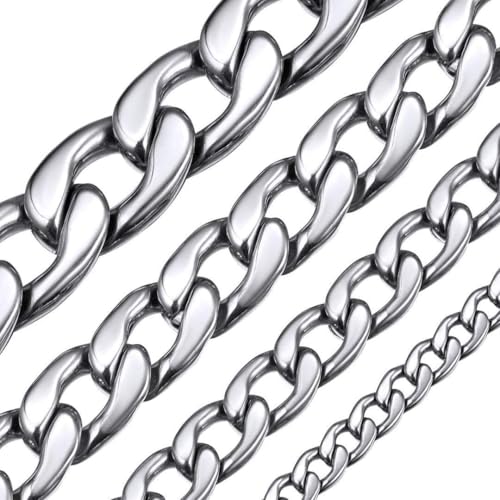 ChainsHouse Cadena Gruesa Hombre Cadena Cubana 9mm Ancho 61cm Largo Regalo Novio Chico