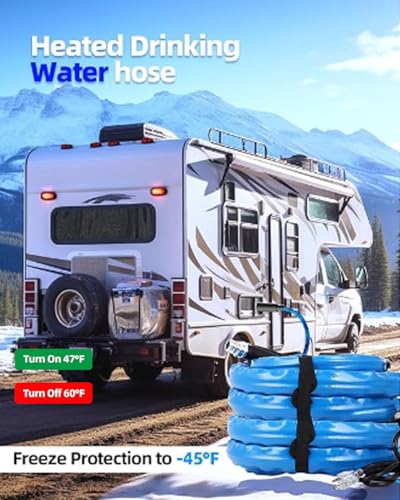 Image of MIROZO RV Heated Water Hose for 25FT, -40 ℉ Freeze Protection Heated Drinking Water Hose Upgrade with Digital Display,Energy-Saving Thermostat,for RV,Camper,Garden