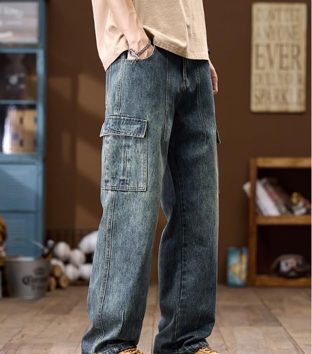 Mens big and tall jeans，cargo pants relaxed fit，baggy jeans y2k，skater wide leg pants3
