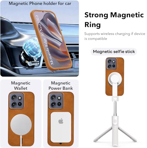 Image of Jkobi Leather Finish Back Cover Case for Motorola Moto Edge 50 Neo (MagSafe Compatible Wireless Charging | Soft Touch | Camera Bump Protection)