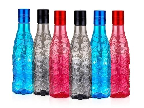 RABBY fridge water bottles set of 6 plastics combo for refrigerator home office freeze 1000 ml Bottle Plastic Gift Unbreakable, Leak Proof, 100% Food Grade For Kids & Adults pack