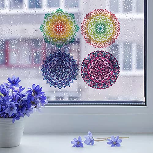 GORGECRAFT 4PCS Vinilos Decorativos 6.3 Inch Mandala miniatura 6