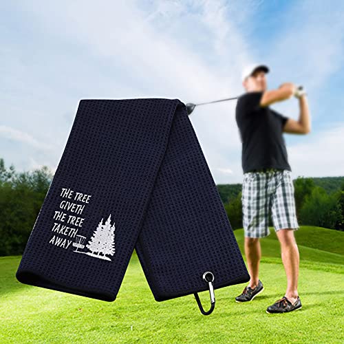 Comparte este contenido con los demás golfistas Buffer Email Print Facebook Linkedin Telegram Pinterest Twitter Whatsapp Comienza a entrenar con tu propio entrenador personal Pulsa aqui 👆 si quieres tener un estilo de vida mas saludable Toalla-de-golf-Disc-The-Tree-Giveth-The-Tree-Taketh-Away-Frisbee-Disc-Golf-Regalos-Toalla-de-golf-con-clip-The-Tree-Giveth-T