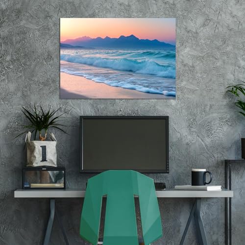 Cuadros modernos mar azul para llenar tu dormitorio de paz 4