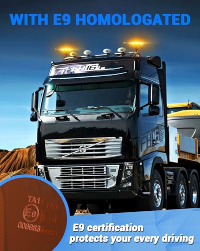 SUPAREE 12/24V Rundumleuchte Steckbar LED Rundumleuchte für Traktor mit Schalter 12 Blinkmuster IP67 Wasserdicht Amber für Traktor LKW PKW Traktoren Gabelstapler