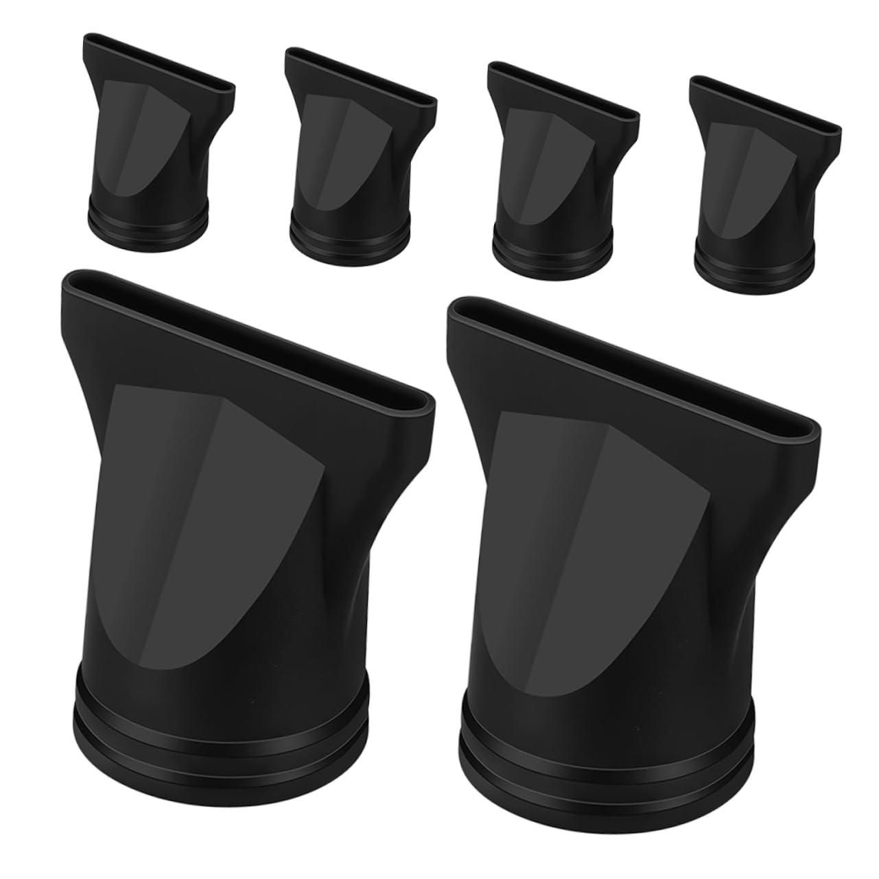 IWOWHERO 6pcs Universal Hair Dryer Diffuser Nozzle Attachments Black Plastic Styling Tools for Compatible with 4 Outlet Diameter Hair Dryers