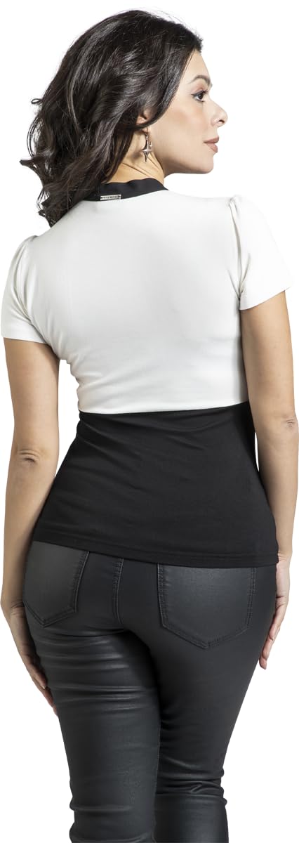 Vive Maria French Love Donna T-Shirt Nero/Panna 94% Viscosa, 6% elasthane Regular