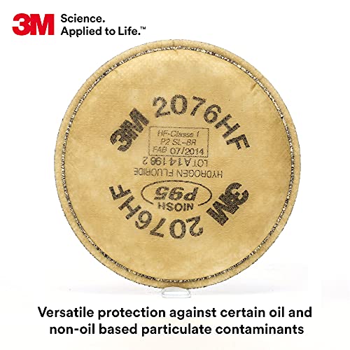 3M P95 Respirator Cartridge 2076HF, 1 Pair, Helps Protect Against Hydrogen Fluoride, Oil and Non-Oil Based Particulates, Nuisance Level Acid Gas Relief - Thumbnail 2