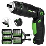 Destornillador Eléctrico Inalámbrico, GALAX PRO Atornillador Pequeño Recargable, 39+1 Accesorios, 2000mAh Batería de Litio, Luz LED, Máximo Torque: 4.2 N.m