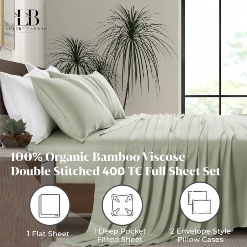 Image of |Full Size Sheet Set | Organically Grown | Ultra Soft & Cooling |100% Viscose | 17 inch Deep Pocket [Willow]