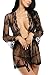 Avidlove Women's Lace Kimono Sexy Nightgown Transparent Mesh lingerie,Black,XX-Large