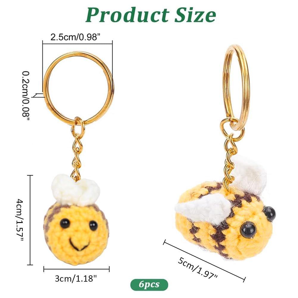 Amazon.co.jp: NBEADS 6個 かぎ針編みの蜂のキーホルダー 編み物 3D
