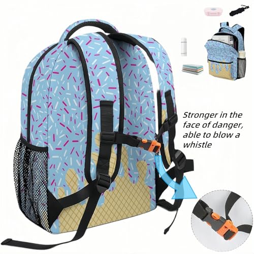 Lightweight a Ice Cream Kawaii Shoulder Backpack,Boy and girl ice cream drip backpacks,Cute with side pocketsBackpack (01)4