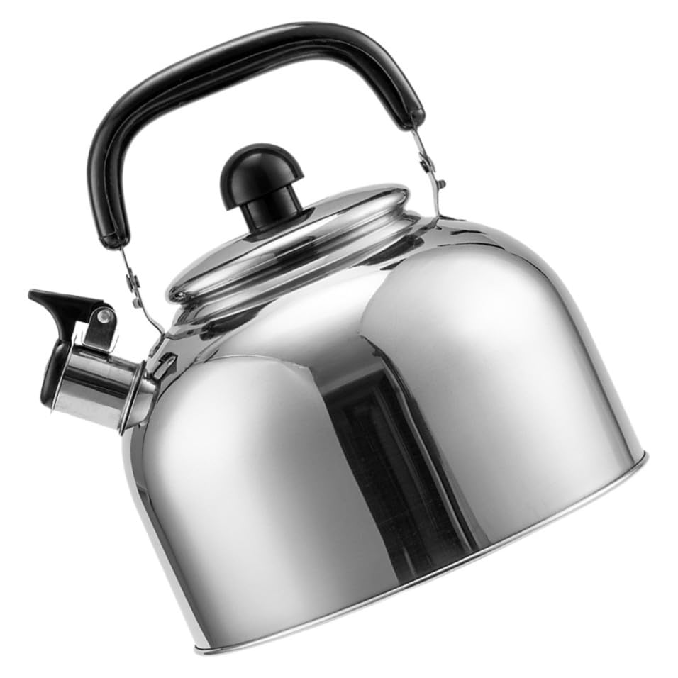 Operitacx Hervidor de Agua Silbante Capacidad 4l de Acero Inoxidable Mango Resistente al Calor Tetera para Estufa de Gas, Inducción y Uso en Cocina u Oficina