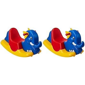 Amazon Brand - Jam & Honey Elephant Tusker Ride-on, Multicolor (Pack of 2)