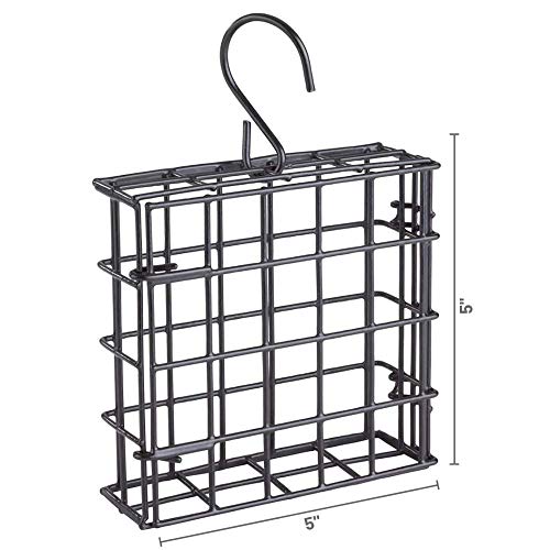 More-Birds-Suet-Cage-Bird-Feeder-Fruit-and-Suet-Feeder-Single-Cake-Capacity-Black