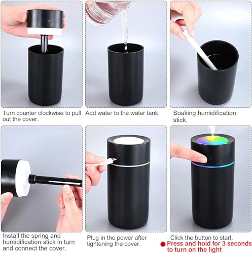 Marspeeder Humidifiers For Bedroom Portable Mini Humidifier With 7-Color Lights thumb #6