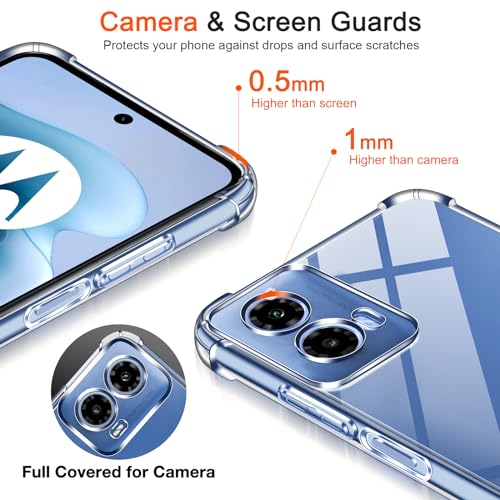 Image of Lustree Back Cover Transparent Case Compatible with Motorola G34 /G45 | Clear + TPU Case with 4 Corner Air Cushion Protection & Camera Protection | Slim& Stylus Cover