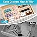 ElegantArray 12 PCS Drawer Organizer Set, 4 Sizes Tool Storage Trays, Clear Plastic Makeup Vanity Organizer and Storage Bins for Makeup, Stationeries, Multiple Gadgets for Bathroom, Office, Bedroom