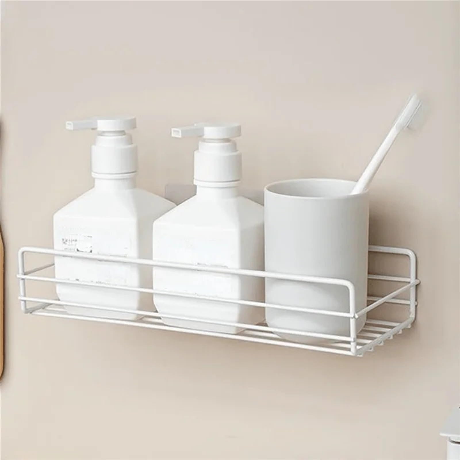 Mensola Doccia Adesivo For Doccia, WC, Bagno, Mensola Lunga, Organizer For Doccia, Lavabo, For Bagno, Cucina(White)