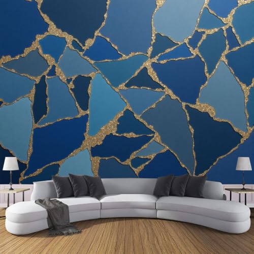 Papier Peint Marbre Géométrique pour Moderniser un Salon - 7